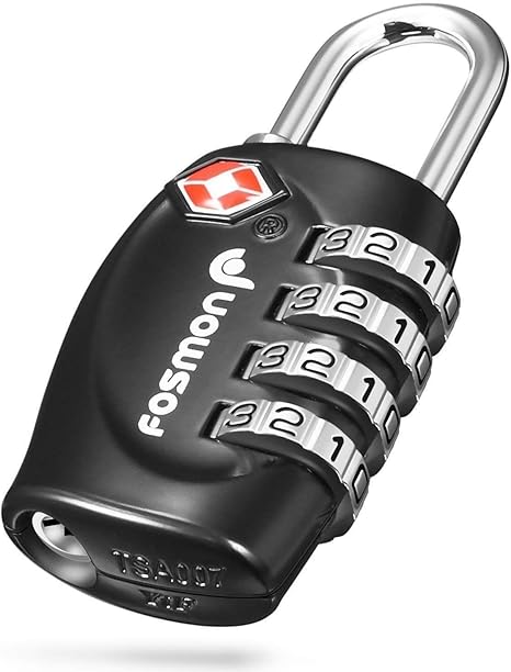 Amazon Co Jp Fosmon 1個セット アメリカ安全運輸局認定 Tsaロック 4桁 ダイヤル式ロック 南京錠 鍵 海外旅行 荷物スーツケース用 4ダイヤルロック ブラック シューズ バッグ