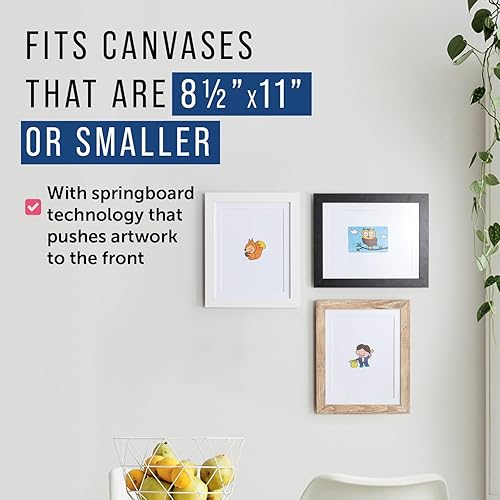 Miniatura 5 de Maplefield Marco de almacenamiento de arte de madera para niños, apertura frontal, marco de exhibición cambiable para niños