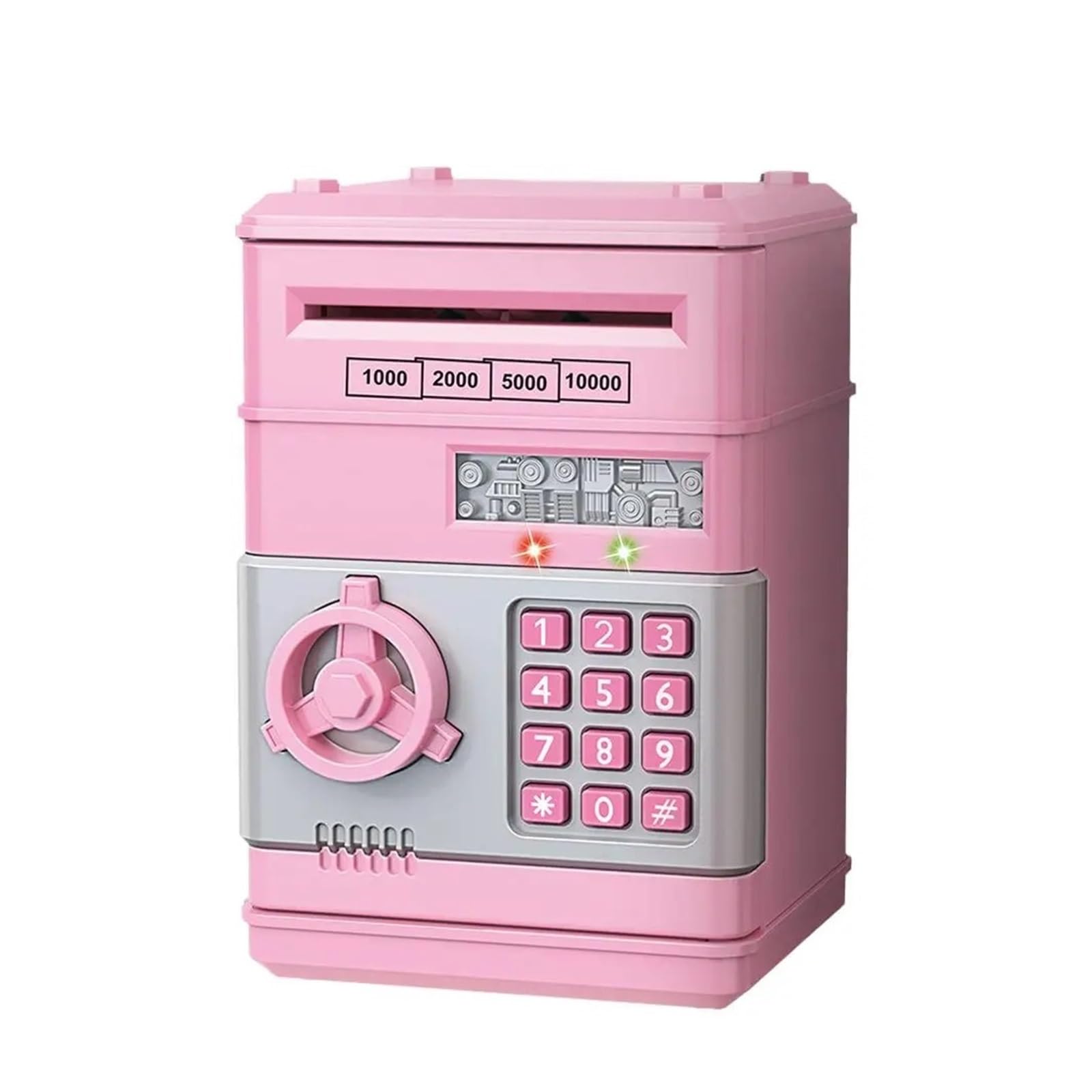 Electronic Mini Piggy Bank with Password Lock, Automatic Coin Counting Safe for Kids(Roze)