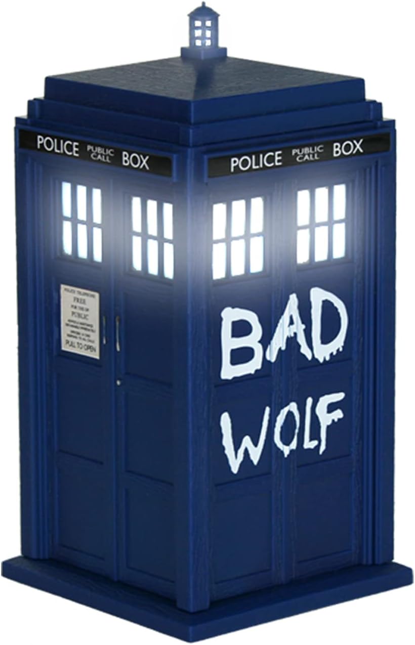 FAMETEK Doctor Who Bad Wolf Tardis Wireless Bluetooth Speaker Plays Music, Lights Up, Accurate Sounds Effects |Gifts for Men or Women - Best Gifts Birthday Collectibles for Doctor Who