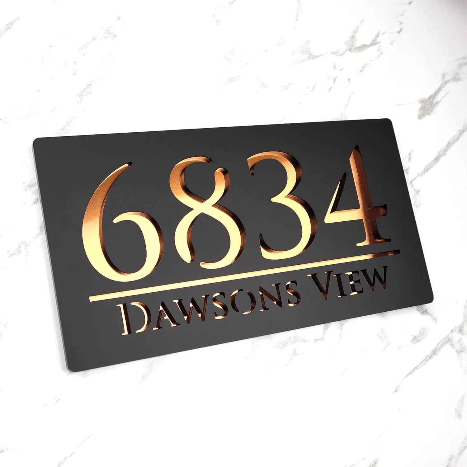 Name Plates for Home Entrance Outdoor | Water Weather Proof Matt Black Acrylic 30x15cm 3D Letters- Golden Letters, Ideal for Home, Office and Outdoor Entrances — Amazon image 8