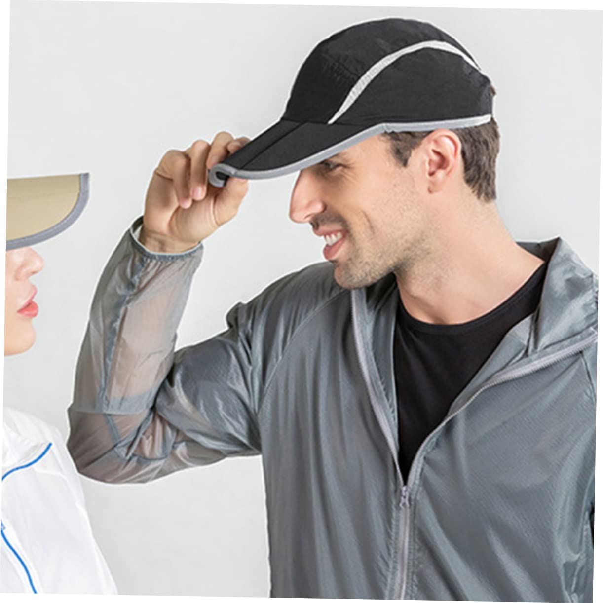 Beavorty Chapeau De Soleil Casquette Hommes Respirant Chapeaux De Sport pour Hommes Caps pour Hommes Chapeau D'été pour Hommes Chapeau pour Hommes Nylon Black