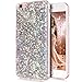iPhone 6S Plus Case,iPhone 6 Plus Case,ikasus Luxury Sparkle 3D Bling Diamond Glitter Paillette Flexible Soft Rubber Gel TPU Protective Case Cover for iPhone 6 Plus/iPhone 6S Plus 5.5,Silver