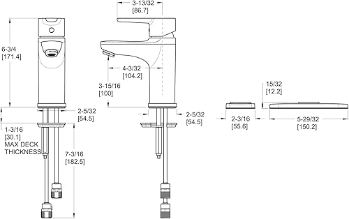Miniatura 2 de Pfister Pfirst LG142060K - Grifo moderno para lavabo de baño, manija única, un agujero, acabado de níquel cepillado, LG142060K