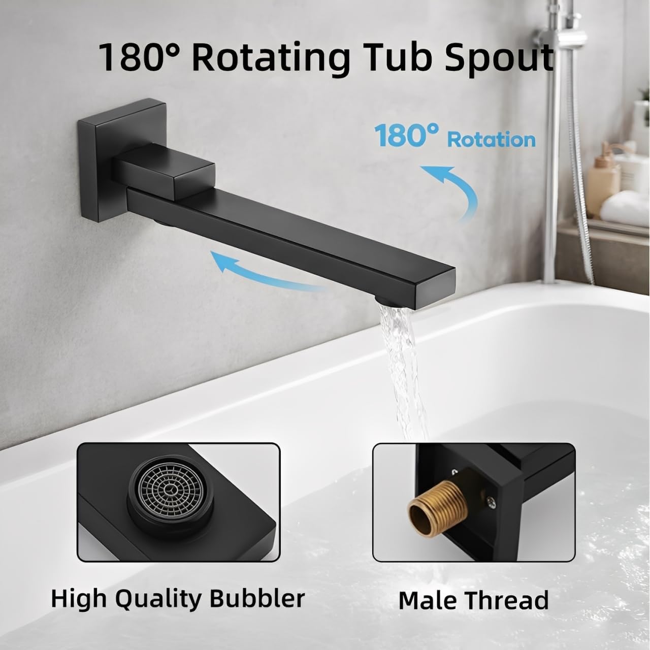 Rainfall Bathroom Shower System with Handheld Spray, Pressure-Balanced Mixer Valve, Durable Metal Shower Kit, Wall-Mounted Design for Modern Bathrooms, Black