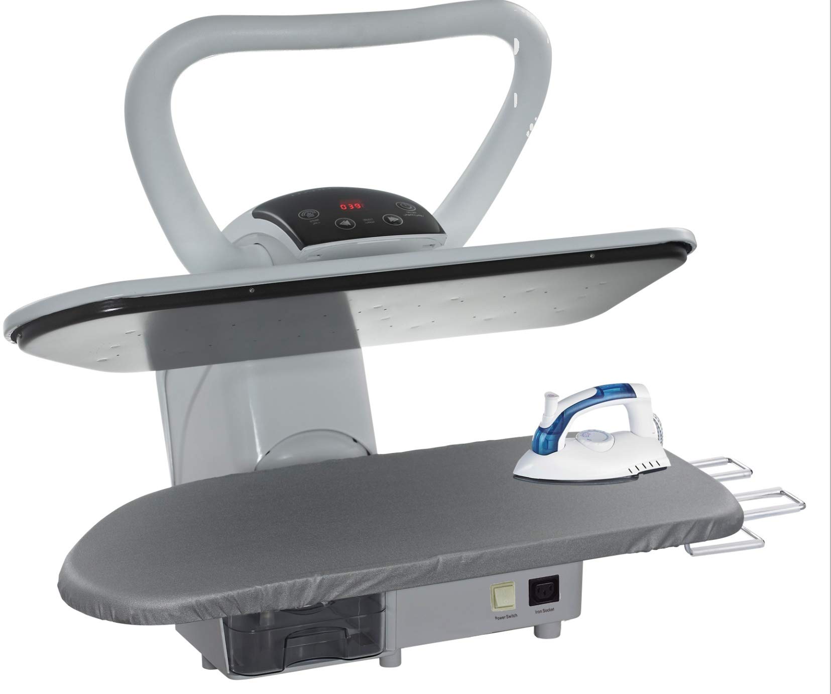 Speedypress 91HD Presse à Repasser à Vapeur Professionnelle Argenté 91cm avec Support (+ Fer à Repasser, Cartouche de Filtrage d'Eau Supplémentaire, Housse de Rechange et Mousse)