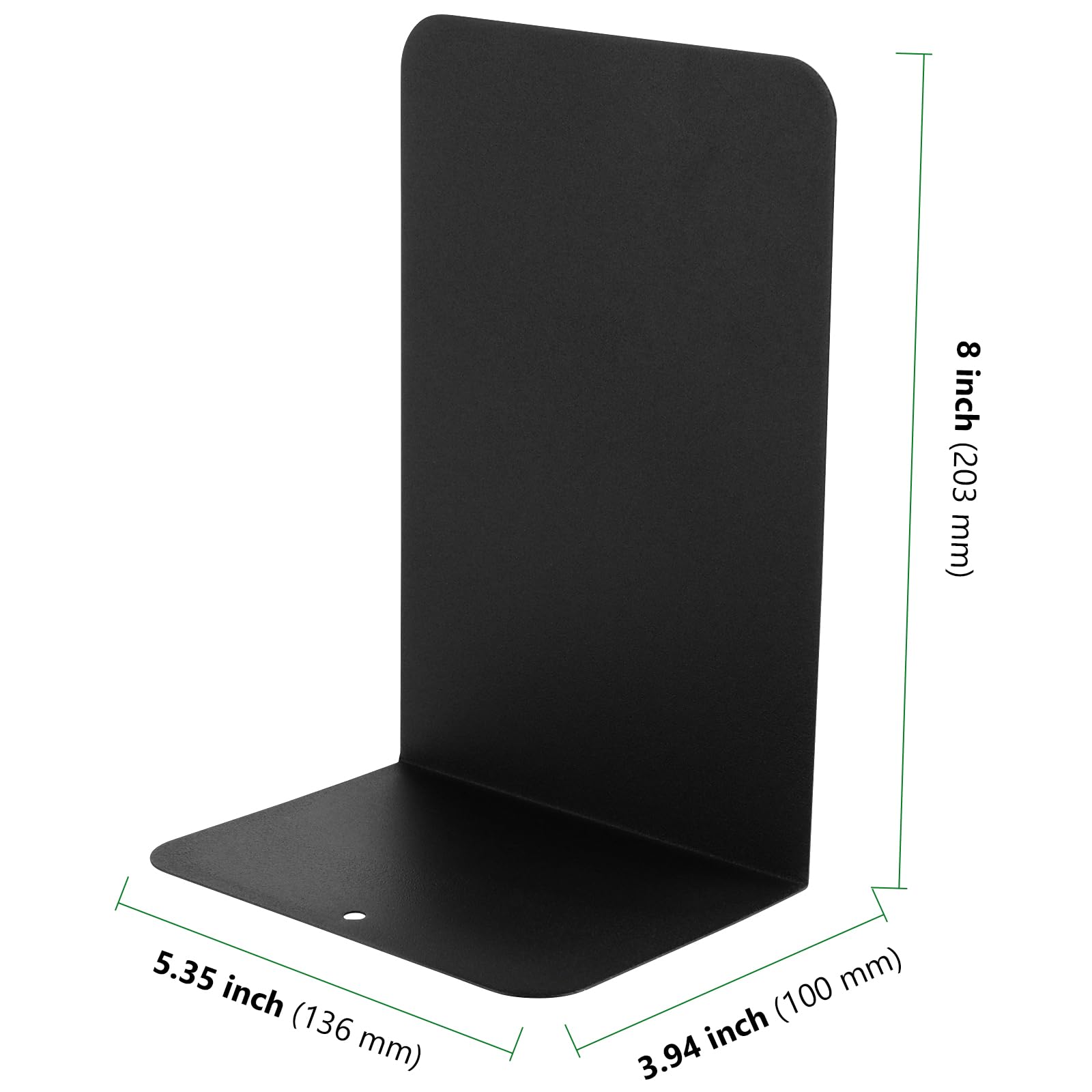 HAKZEON 10 Pack 5 works Black Book Ends, L Shape Metal Bookends with Non-slip Base, Heavy Duty Metal Bookends Holder for Shelves - Image 2