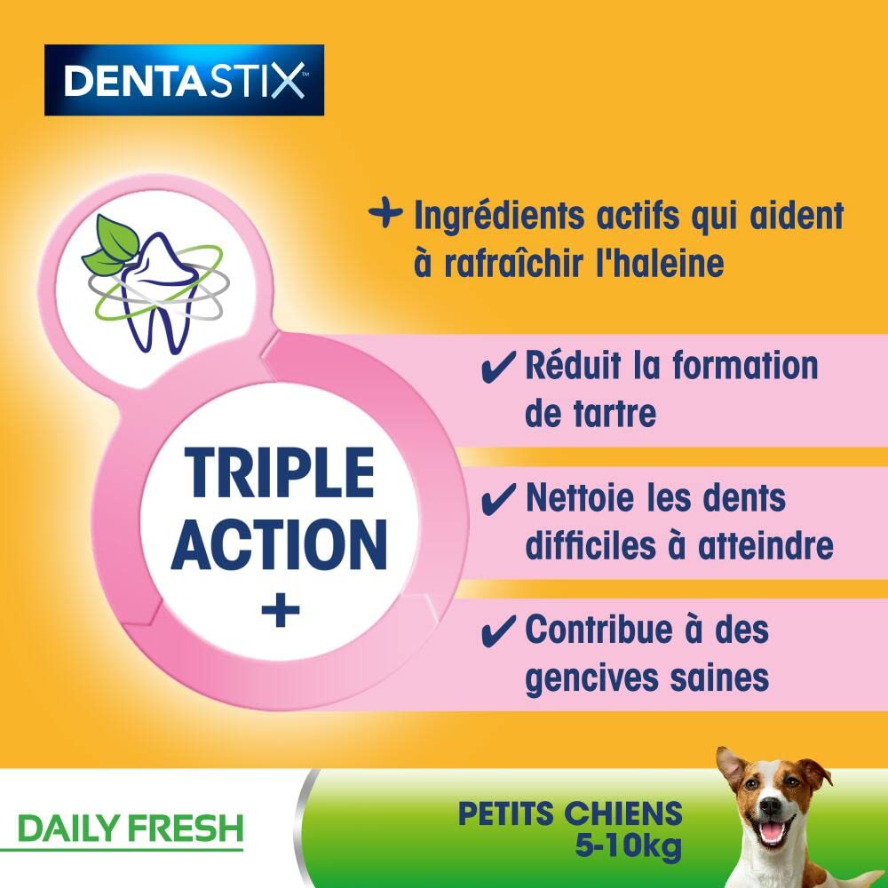 Pedigree, Snack per cani, Tratta per cani Dentastix Daily Fresh Dental Care, 4 x (4 x 7 stick / 110 g), 1,76 kg