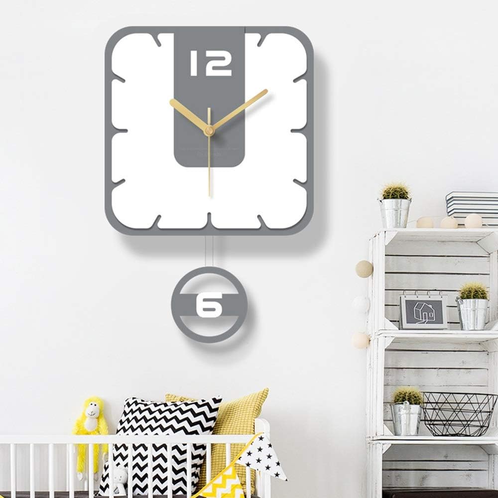 Wall Clock Acrylic Square Wall Clock Simple Living Room Dining Room Swing Nordic Modern Home Decoration 30 * 45cm Mute Creative Fashion
