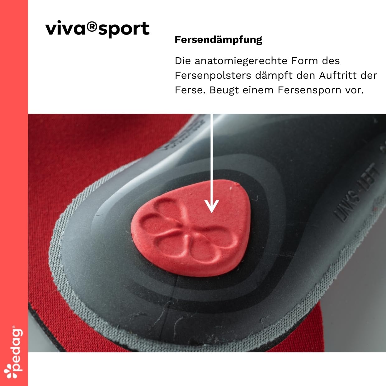 pedag Viva Sport Einlegesohlen – sportliche Schuheinlage aus hochwertigem Dämpfungsmaterial | lindert Druckstellen an der Fußsohle & unterstützt bei Gelenk/ -Fußschmerzen & Rückenbeschwerden