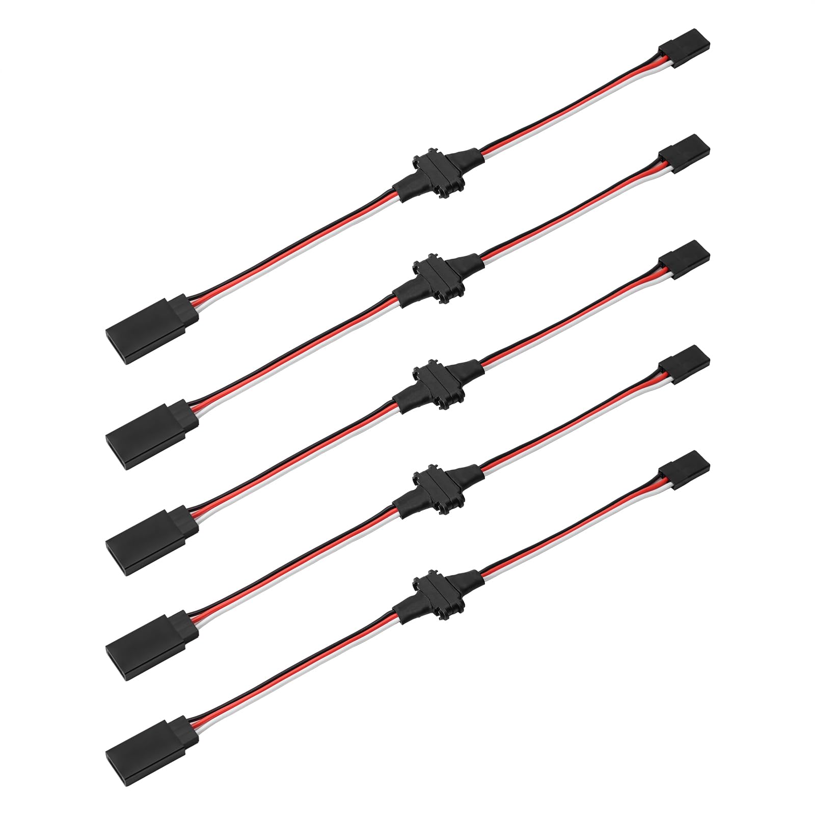 INJORA Magnetic Snap-on JR Extension Cable for RC Models, 5PCS (20cm)