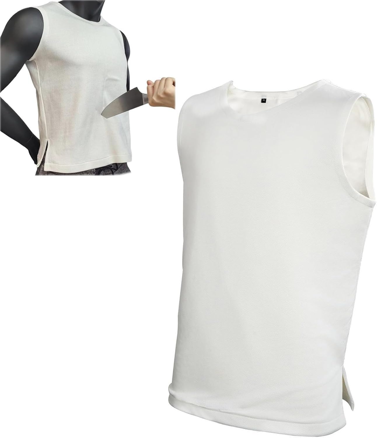 FUELIX Chalecos Anticortes Y Antipuñaladas Ropa De Seguridad Anticorte, Chaleco Policia Disfraz Resistentes Puñaladas Ligero Chaleco Segurata para Protección De Seguridad Personal B,XL