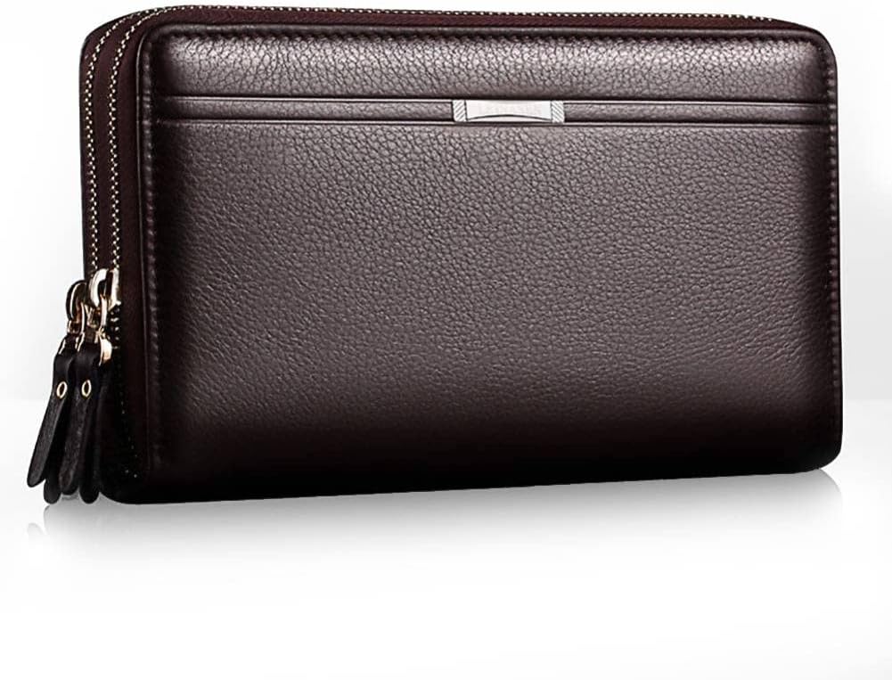 Mens Wallet Long Purse Leather Clutch Large Business Handbag Phone Card Holder Case Gift for Men Father Son Husband Boyfriend