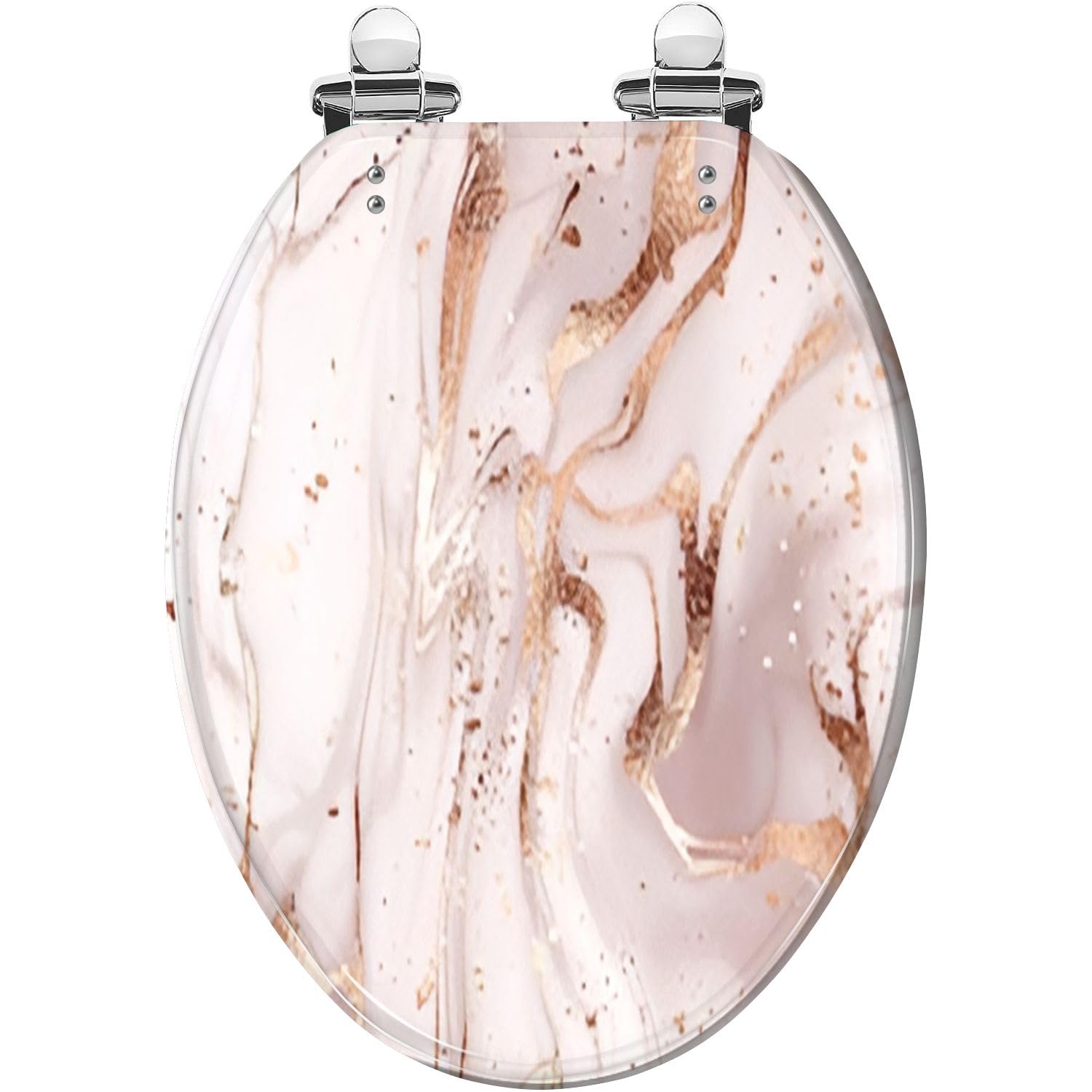 Gutuyehkea Multi1 Brown Marble Texture Elongated Toilet Seat Stone Resin Slow Close Quick-Release Hinges Easy Clean 18.5X14.5(Multi1)