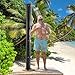 Goplus 9.3 Gallon Solar Heated Outdoor Shower, 7.2 FT Freestanding Garden Shower w/ 360° Swivel Shower Head, Foot Shower, Temperature Adjustment, for Poolside Backyard Beach (Black w/Handle Head)
