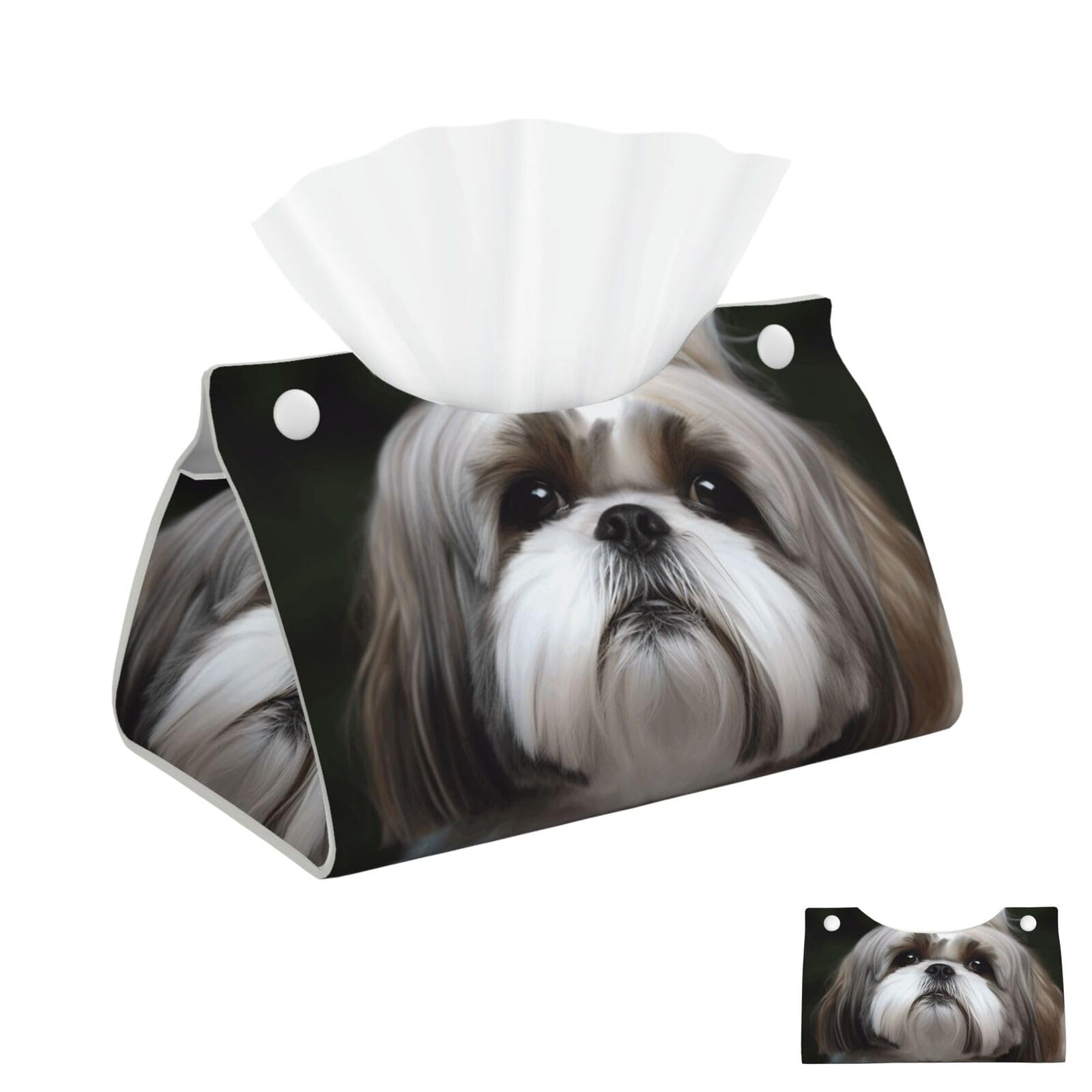 Shih Tzu Dog Tissue Box Cover Square Cube Boxes