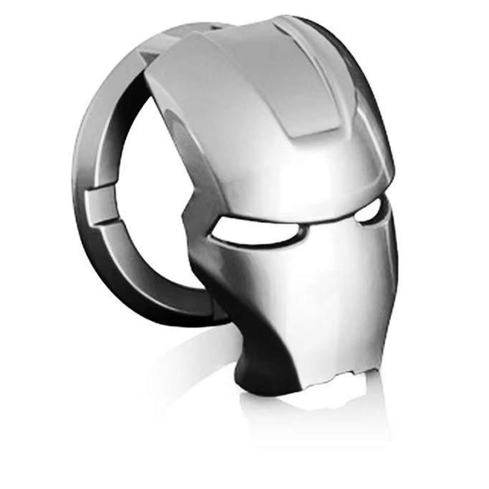 SUOUEM 1pcs Push to Start Button Cover, Car Start Button Cover, Engine Start Stop Button Cover Anti-Scratch 3D Iron Man Car Interior Accessory Universal Button Decoration Cover (Silver)