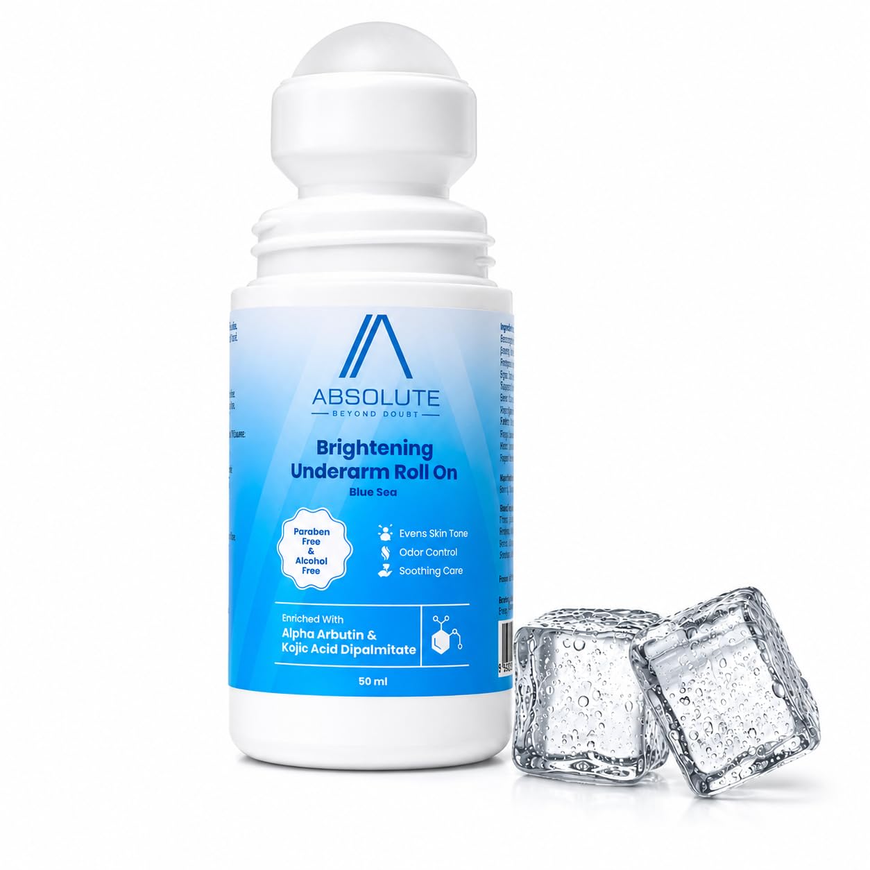 Brightening Underarm Roll On | Blue Sea | Unisex 50 ml | Alpha Arbutin, Niacinamide and Aloe Vera | Odour Care and Daily Underarm Care-image-2