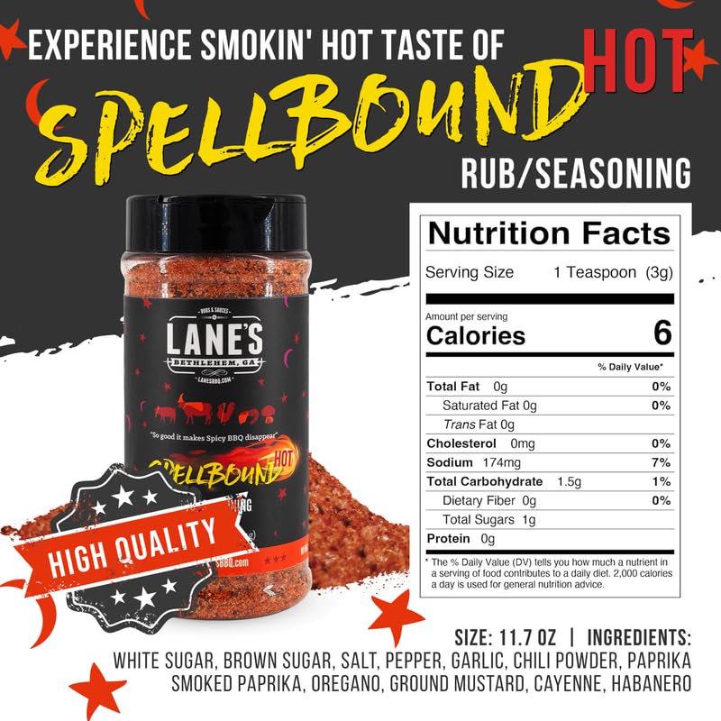 Miniatura 2 de Lane's Spellbound - Condimento para frotar cerdo dulce y picante, condimento natural para frotar los glúteos, frotar costillas para ahumar y asar a