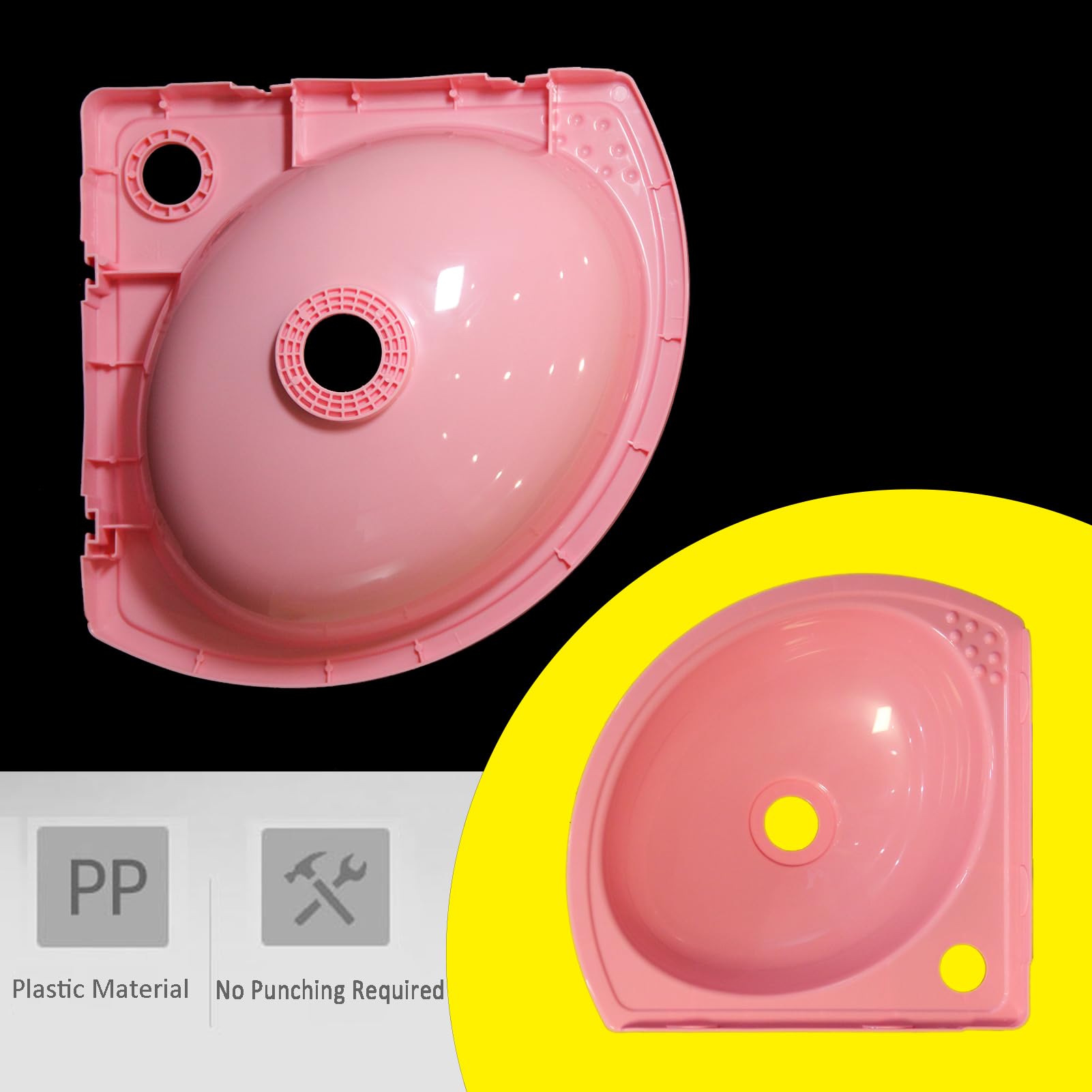 Lavabo colorato in plastica, piccolo angolo, lavandino a parete, in plastica, mini lavabo, per giardino, campeggio, cantina