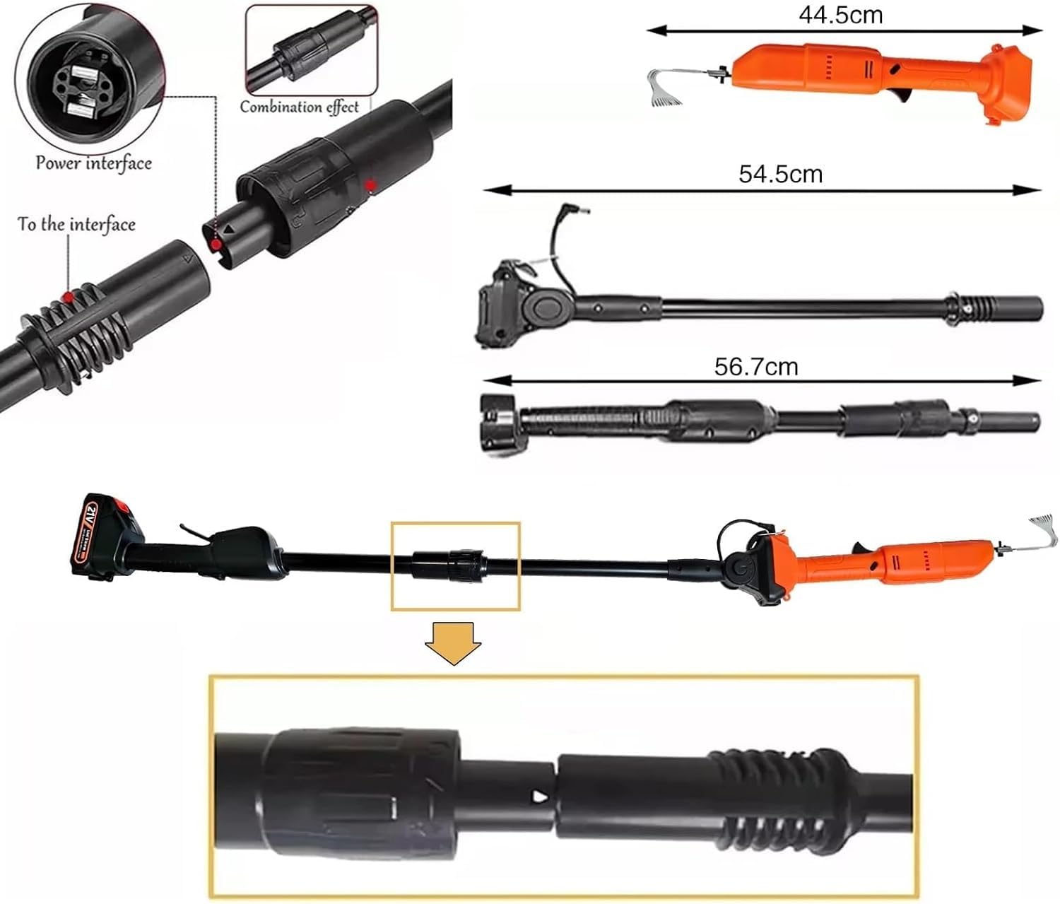 Zappatrice,Sarchiatrice Elettrica Con Batteria Al Litio Ricaricabile E Asta Telescopica,Attrezzo Da Giardino Per La Coltivazione,Zappa Elettrica Per Scavare A Mano,Per Allentare Il Terreno E Diserbo