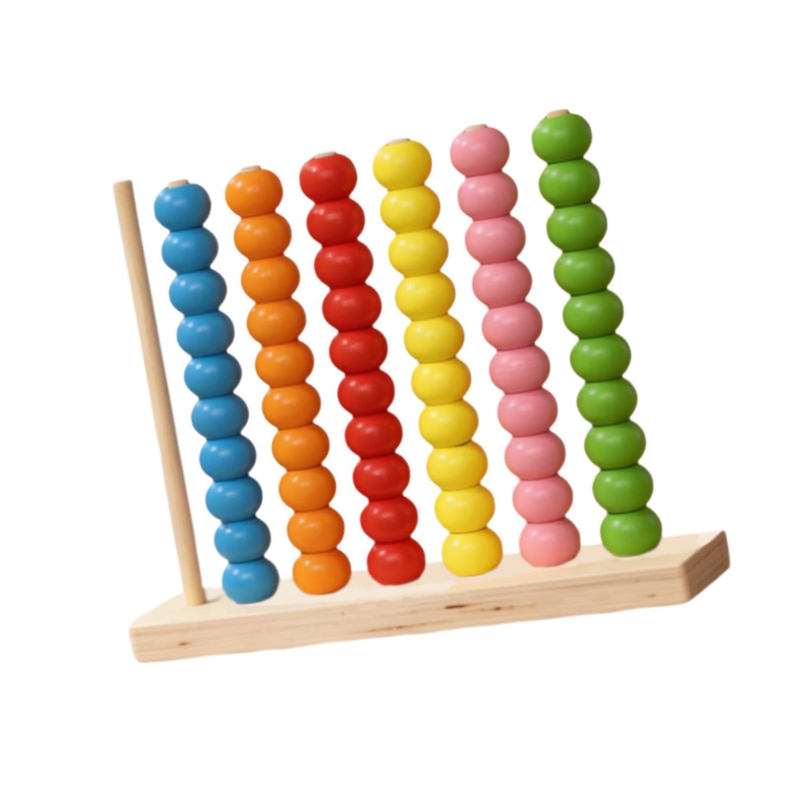 Sharplace Gioco di conteggio interattivo con perline in legno per imparare a contare e smistare i colori, giocattolo educativo per bambini dai 3 anni in su, 21.5x6x20 Cm