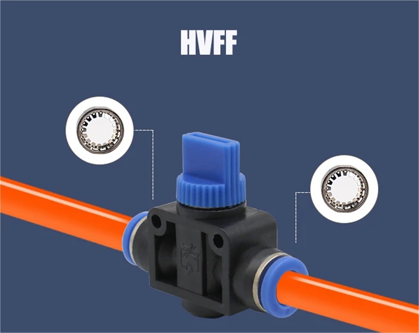 Raccordo pneumatico per tubi in plastica da 4 mm, 6 mm, 8 mm, 10 mm, 12 mm, connettori PK/, HVFF/AP-SA, 1 pezzo (HVFF, argento)
