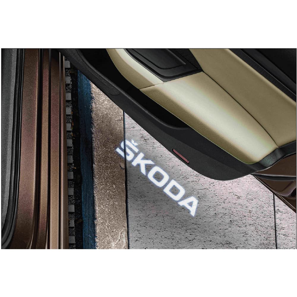 Skoda 5E3052133H Einstiegsleuchten LED Türleuchten Logo Projektor vorn, mit Projektion Markenschriftzug