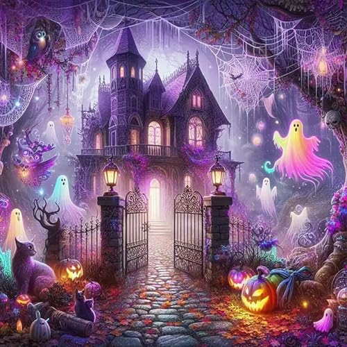 Peinture diamant anti stress château Halloween kit broderie adulte pour calmer l'esprit