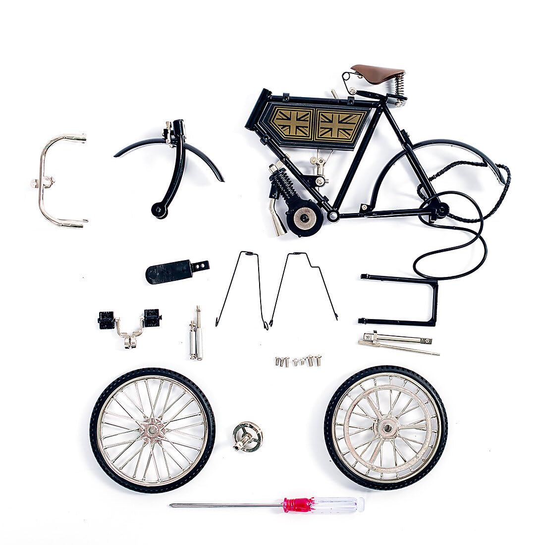 MechPuConToy 3D Metal Puzzle Bike - 1:10 Scale Mechanical Model Assembly Kit