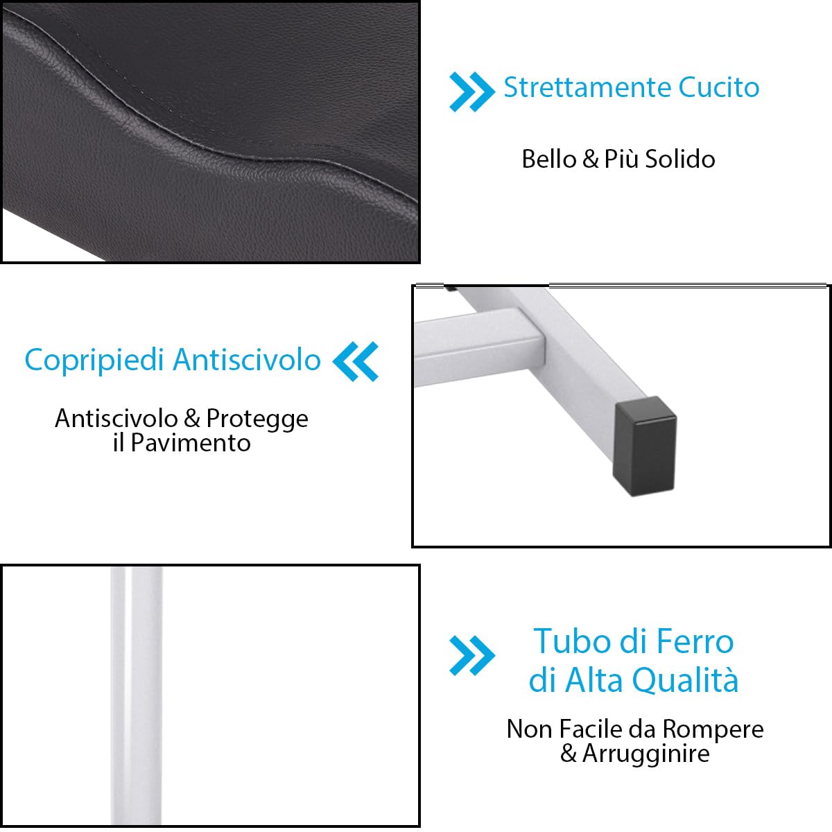 RELAX4LIFE Poggiapiedi per Pedicure Manicure, Altezza Regolabile, Nero