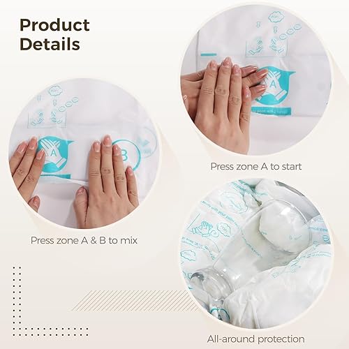 Miniatura 5 de Bolsas de espuma para envío, 8 unidades de 20 x 24 pulgadas, prácticas bolsas expandibles activadas por temperatura, embalaje rápido instantáneo,