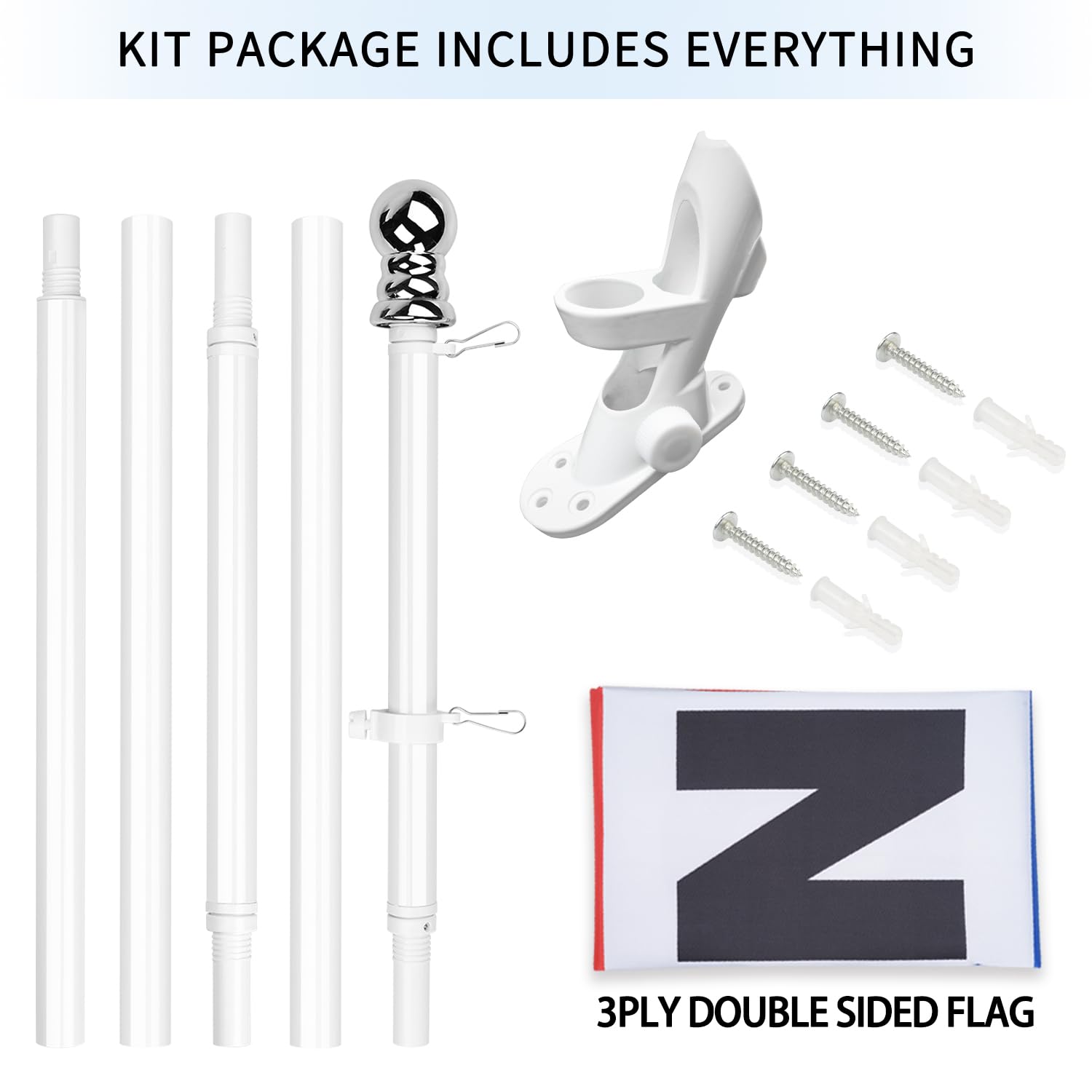 XIFAN Doppelseitige OPEN-Flagge Mit Mast – 1,8x1,5 M Flagge & 1,8 M Aluminium-Mast, 360° Drehbar, Für Geschäfte & Haus