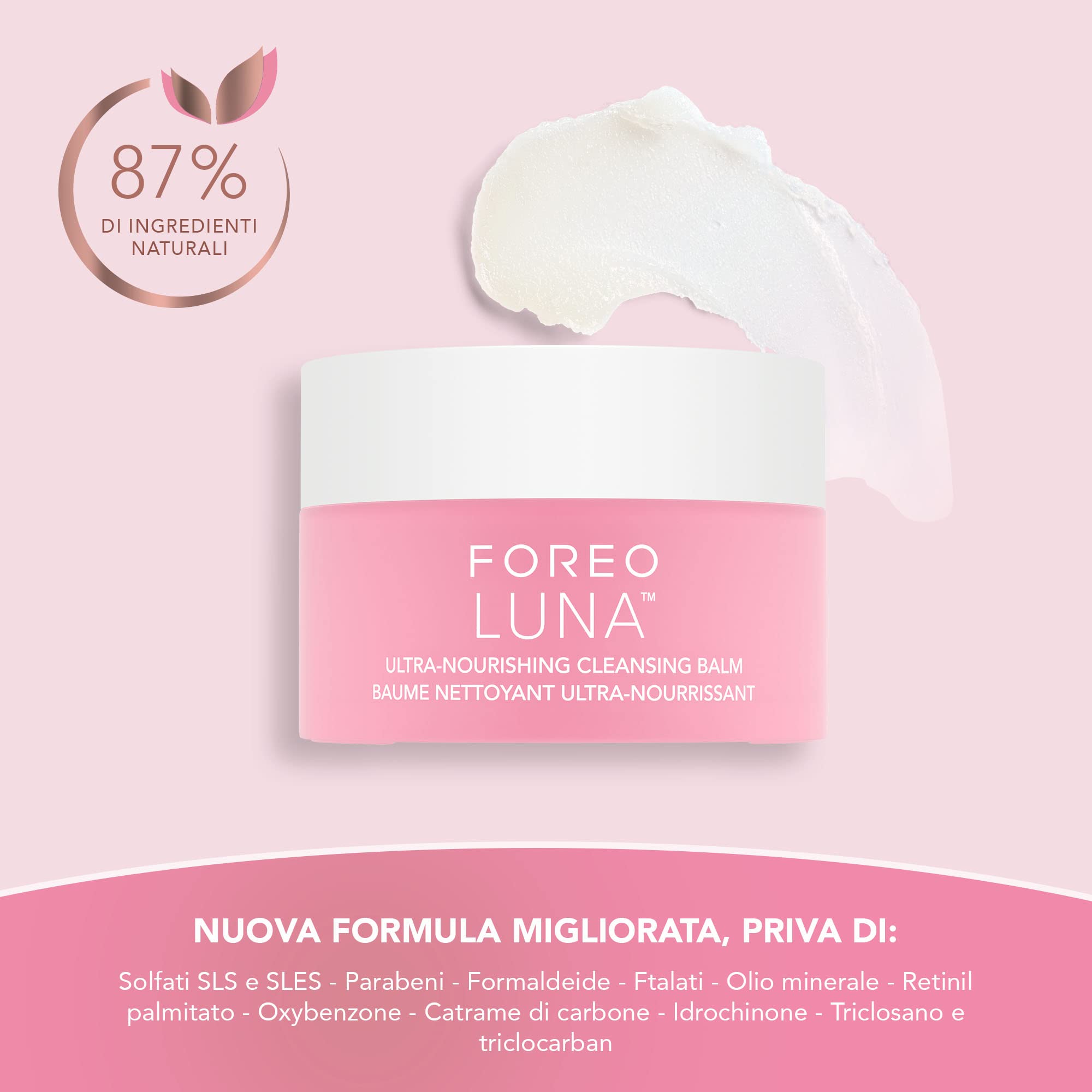 FOREO LUNA Balsamo Detergente Ultra-Nutriente - Burro Struccante Viso e Occhi - Delicato Detergente Viso senz'acqua per Trucco Waterproof - Burro Di Karité - Vegano - Olio di Jojoba - 75 ml