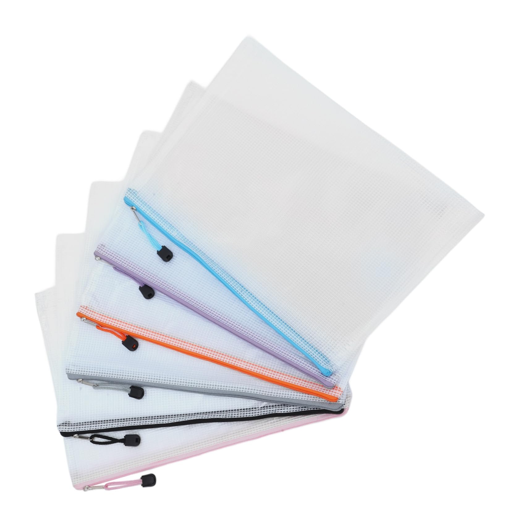 Hemobllo 24pezzi Buste Rete con Cerniera in Pvc Robusto Sacchetti Trasparenti Opachi per Documenti e Cancelleria Organizzazione per Scuola e Ufficio Dimensioni