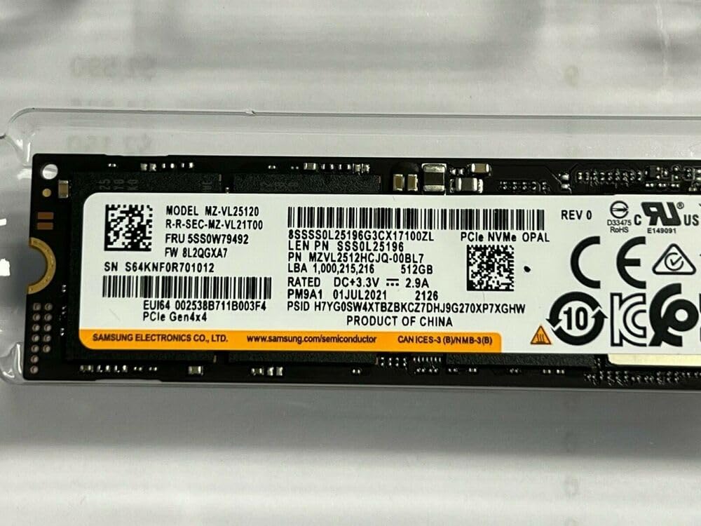 Sams PM9A1 512GB 1TB 2TB PCIe 4.0 SSD MZVL25120 MZVL21T0HCLR MZ