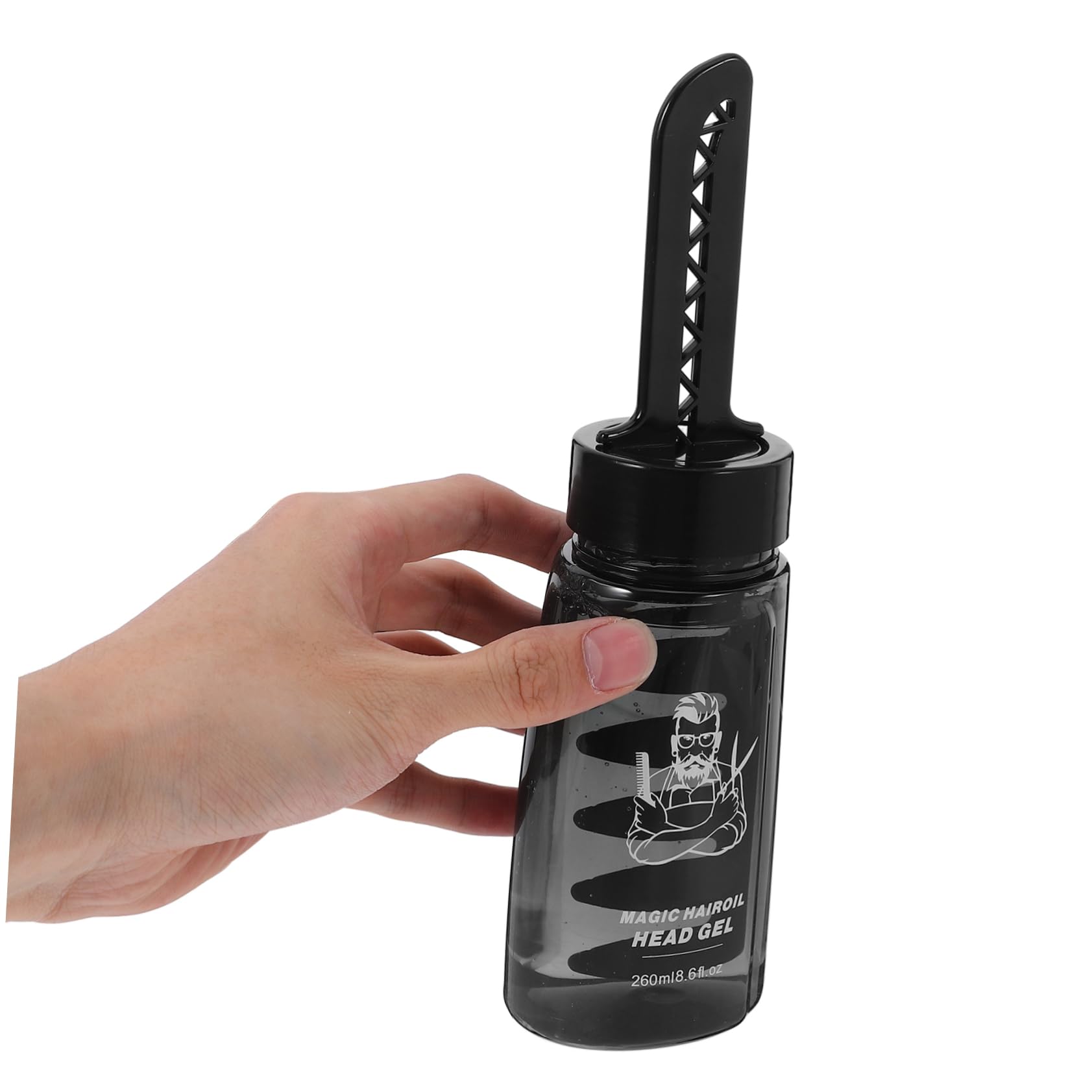 Leere Haarstyling Gelflaschen aus Kunststoff Schwarz 3 Stück-pack 260ml mit Applikator Tragbar und Einfaches Ölen für Barber und Friseure
