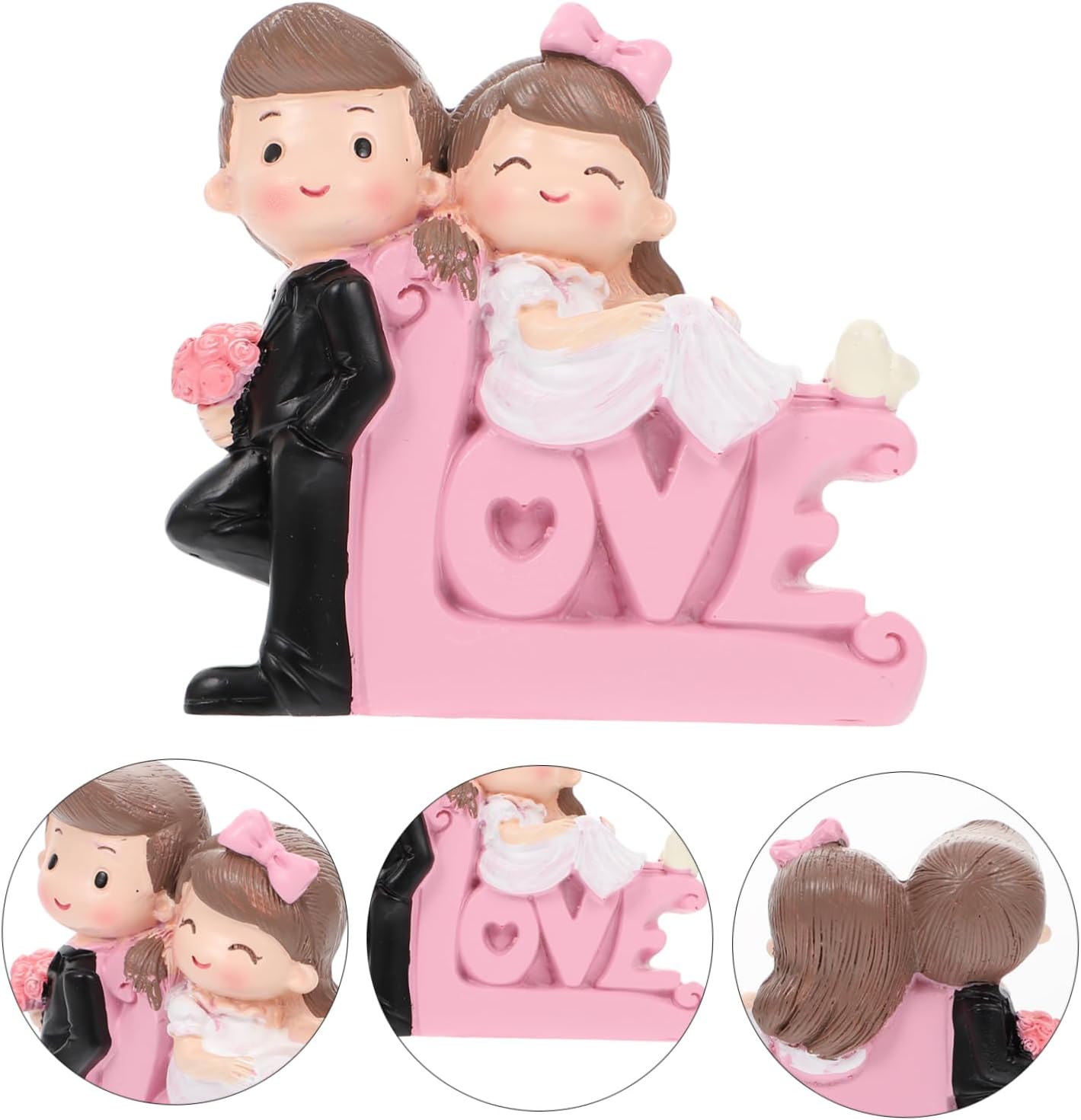 Wall lamp 1pc Wedding Ornaments Valentine's Day Couple Figurine Car Decor Birthday Cake Decorations Figure Personalised Valentine's Day Themed Figurine Ornament Indoor Adornment Resin Bracket Light