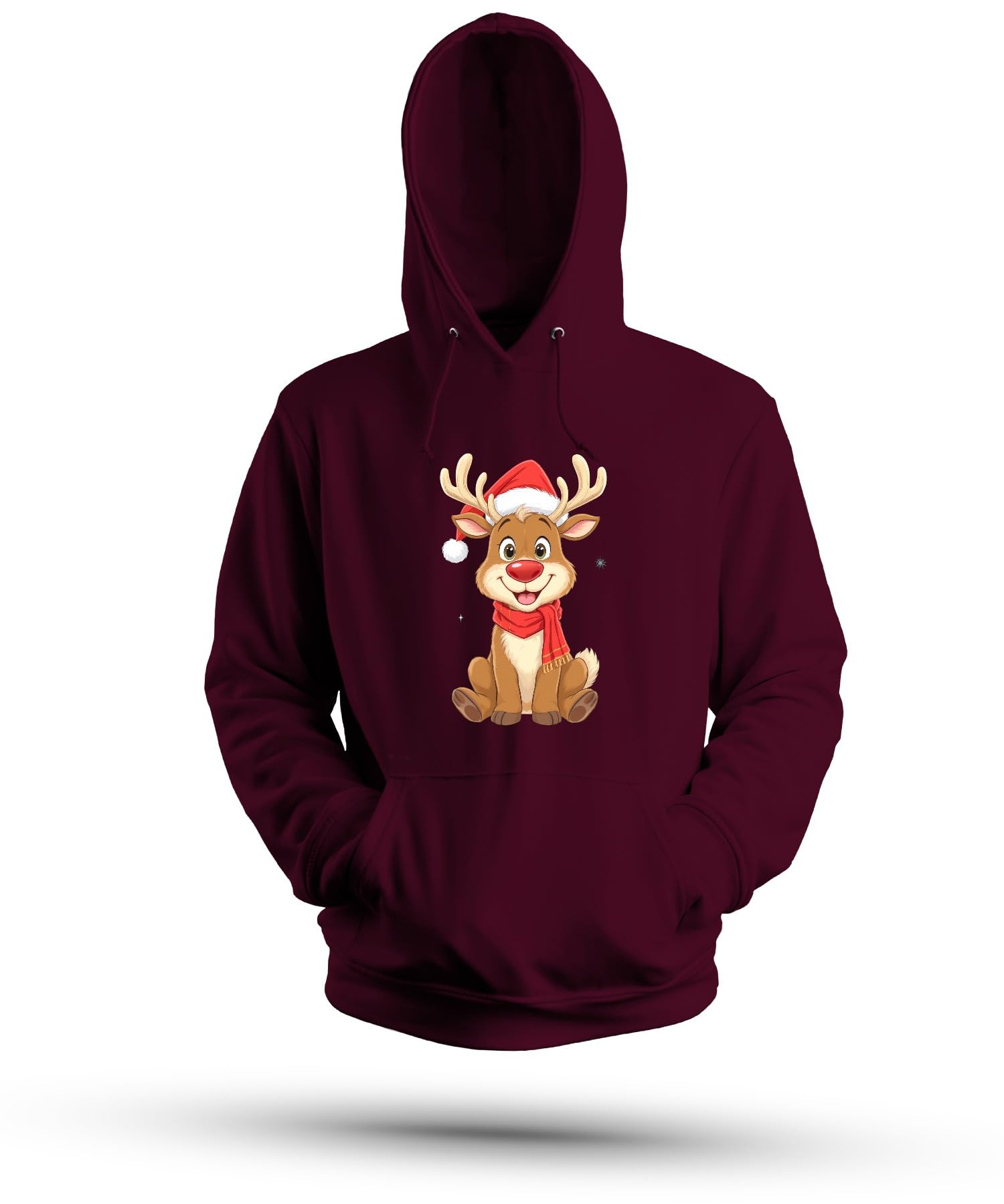 Świąteczny renifer słodki dziecięcy kreskówka prezent zima urocza bluza z kapturem unisex bluza z kapturem
