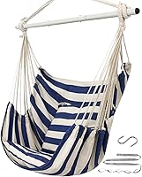 Vista 1 de ADVOKAIR - Silla tipo hamaca colgante grande, cómoda, suave y duradera, incluye 2 cojines de asiento