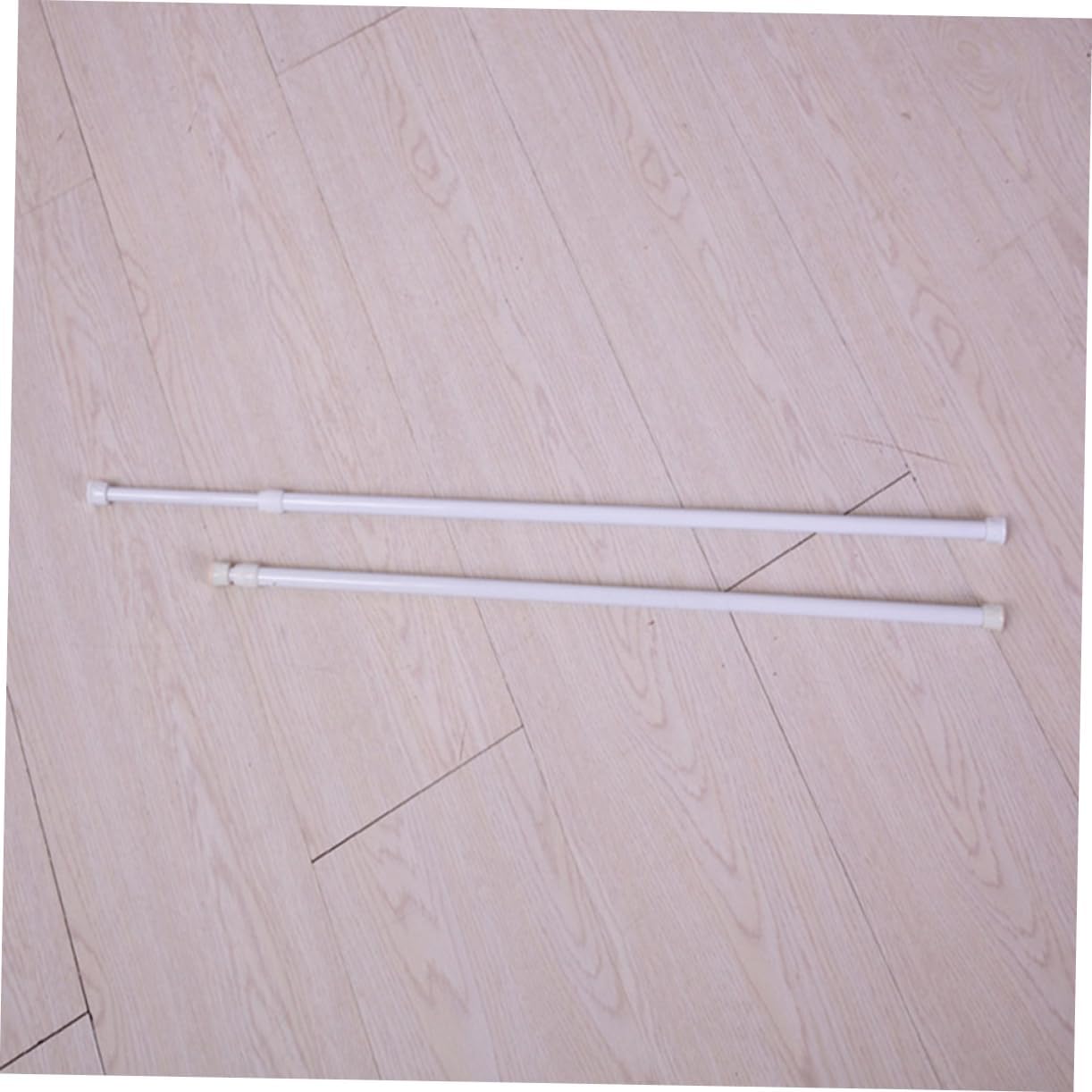 4Pcs High Carbon Steel Shower Curtain Rod Extendable Tension Bar for Bathroom Strong Hold Easy Tool Installation White