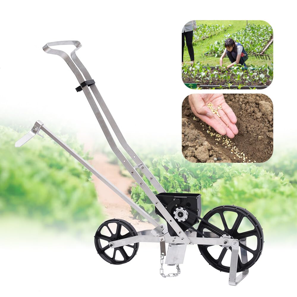 Semoir de Qualité Seeder Semoir de Graines Machine à Semer à Grains Individuels Noir/Argent Semoir Manuel Outil de Semage Semoir à Une Ligne Neuf pour Jardin Semoir à Une Ligne 3-14mm