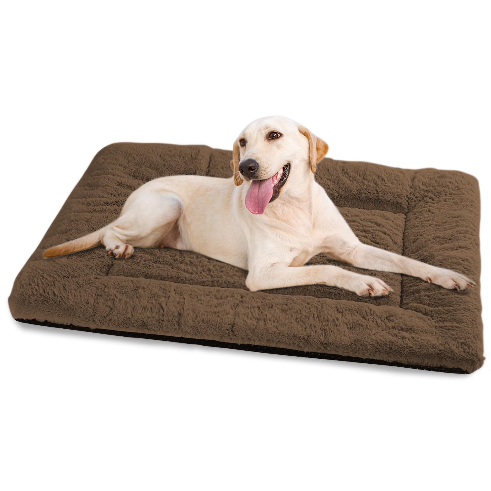 Baodan Letto per Cani di Taglia Grande Lavabile, 122x75 cm Cuscino per Cani Soffice con Fondo Antiscivolo, Letto XXL per Cani di Taglia Grande, Marrone