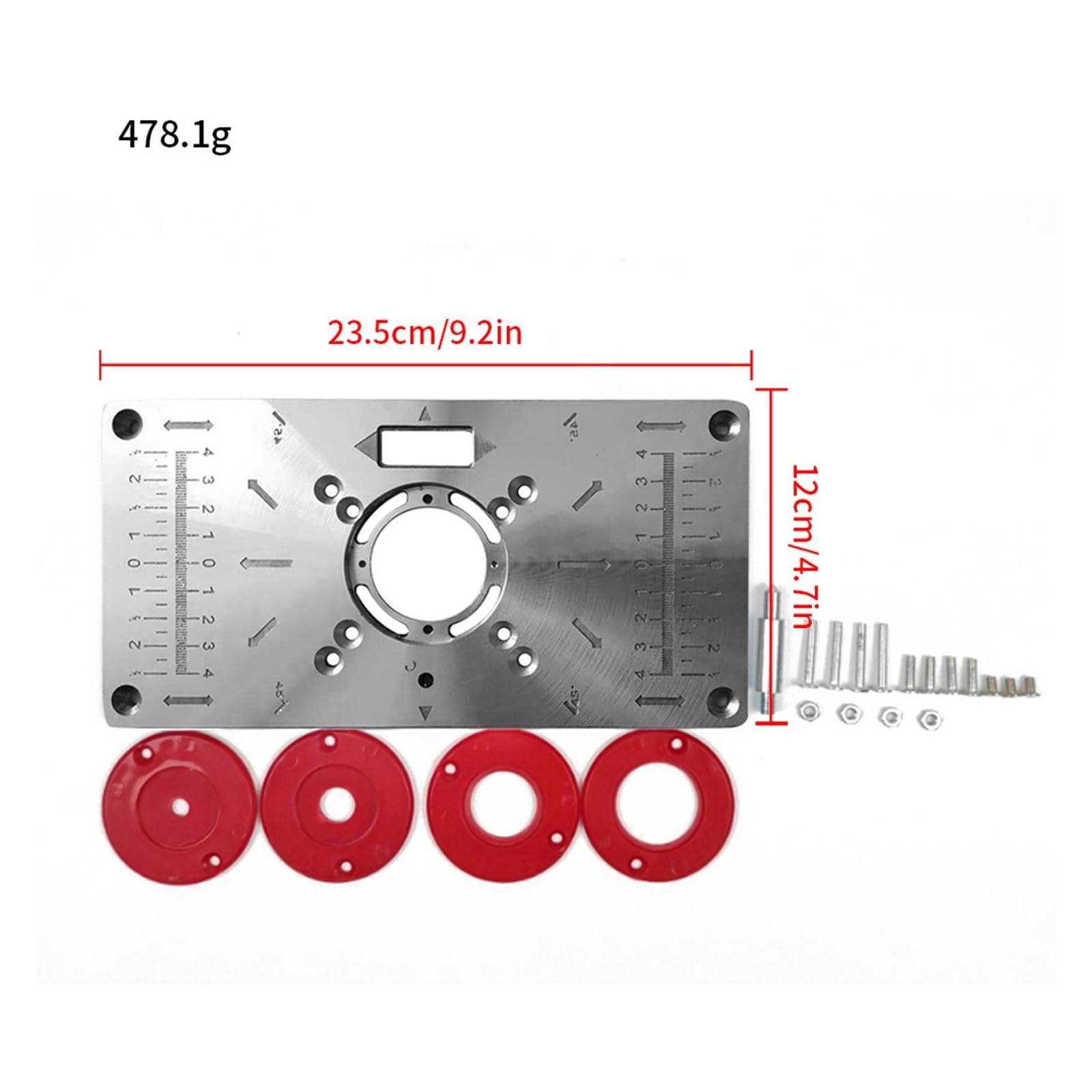 Piastra For Inserto Da Tavolo For For Router For La Lavorazione Del Legno In Lega Di Alluminio Anello For Scheda For Incisione Su Precisione, Resistente All'Usura(No 02)