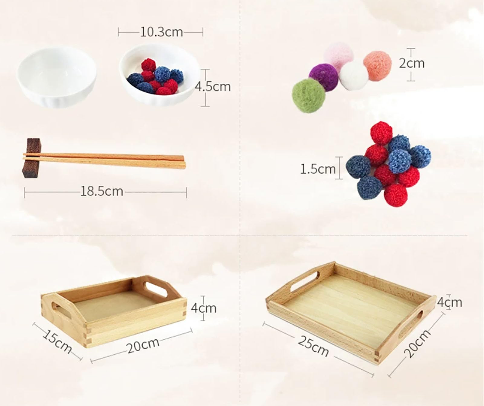 Movimento di Base Montessori - versare e Prendere Gli ausili didattici della Vita Quotidiana,Different diameters