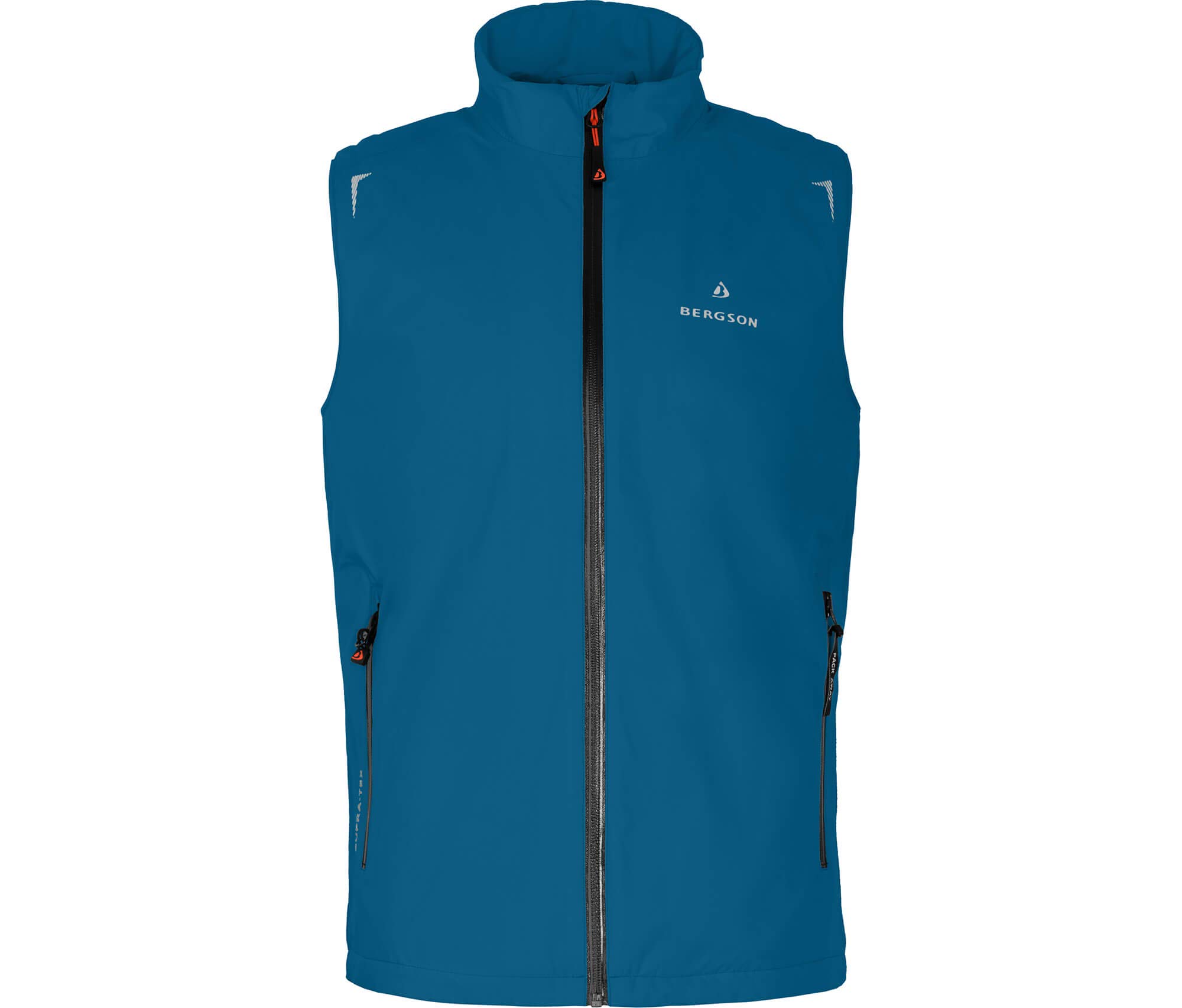 Bergson EGGEN Thermo Weste | Herren Regenweste - wasserdichte Thermo-Outdoorweste (12.000 mm), Leicht wattiert & Winddicht, Packaway-Tasche (klein verstaubar), Atmungsaktiv (12.000 g), Ideal für Rad