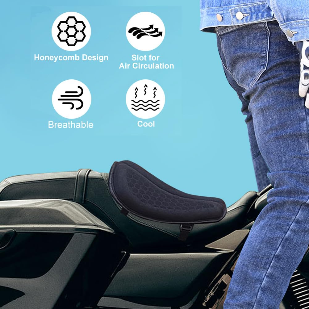 DIESEL 椅子 SKYJDM Foldable Motorcycle Gel Seat Cushion, Large 3D