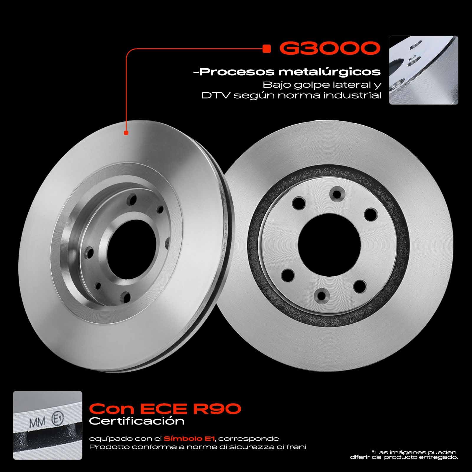 Frankberg 2 discos de freno + 4 pastillas de freno con lubricante de freno eje delantero compatible con Berlingo/Berlingo First MPV GFK GJK MF 1997-2011 C2 JM JG C3 I FC FN Replace # 1611140680