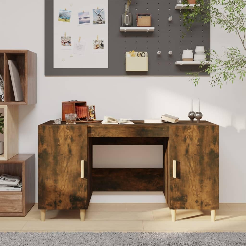 Scrivania con incenso, 140 x 50 x 75 cm, in legno di legno, tavolo da lavoro, scrivania ad angolo, per ufficio, studio, camera da letto, soggiorno A1