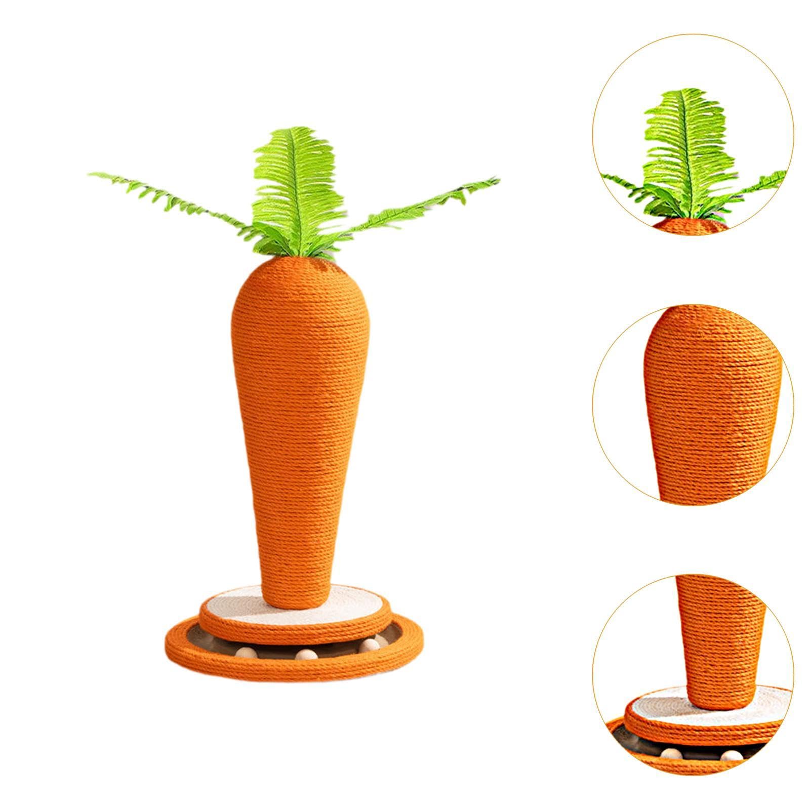 Tiragraffi per Gatti Giocattolo Verticale a Forma di Carota 43x30 cm
